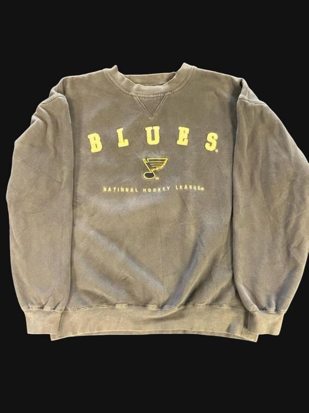 Vtg 90s Lee Sport St Louis BLUES Block Crewneck Sweatshirt Navy Mens Large